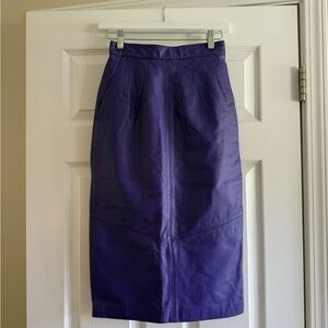 Purple Leather Skirt